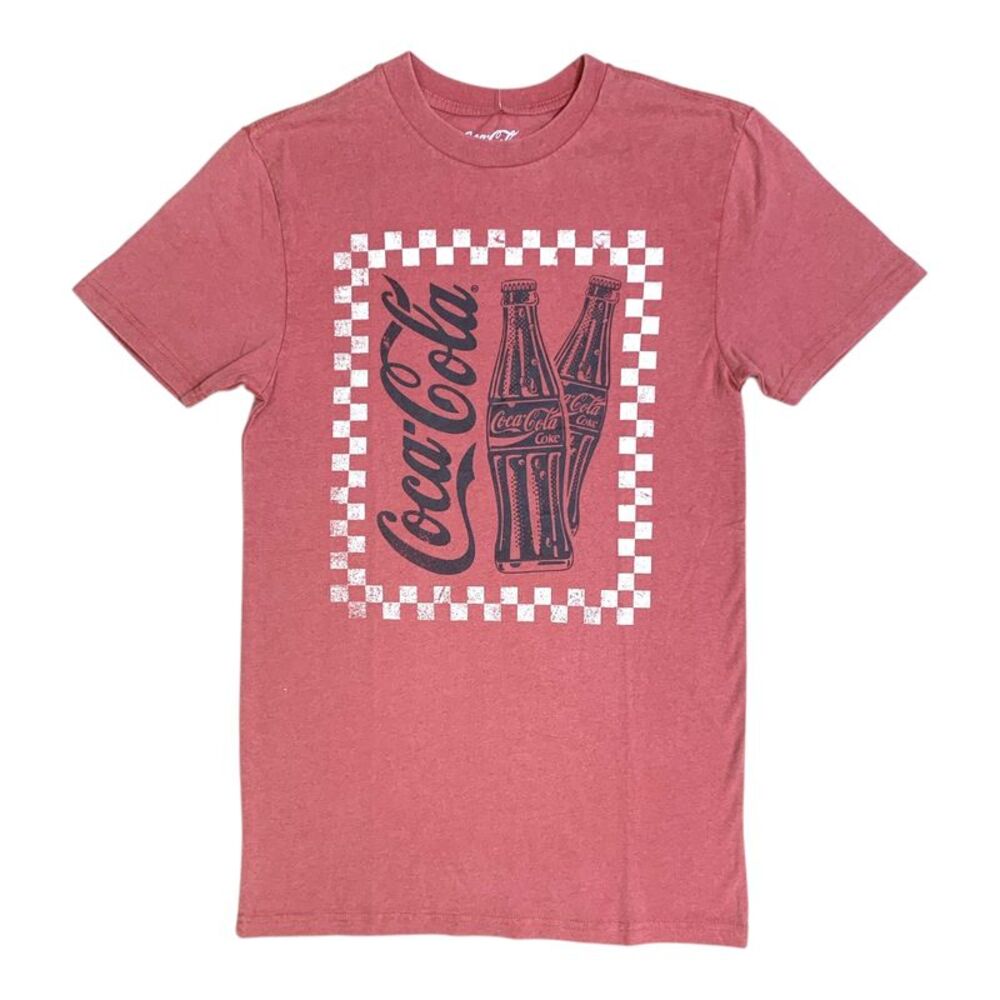 Red (Coca Cola Banner) - Licensed Men's Beverage Graphic Tee, Short Sleeve, Cott